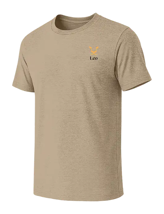 BELLA+CANVAS Heather Tan CVC Short Sleeve Tee w/Leo Logo