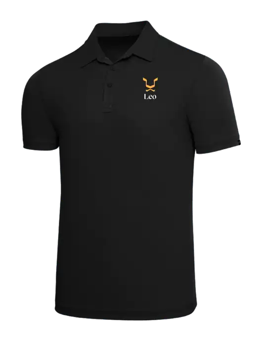 TravisMathew Black Solid Oceanside Polo w/Leo Logo