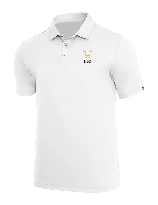 TravisMathew White Coto Performance Polo w/Leo Logo