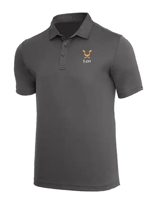 TravisMathew Med Dark Grey Coto Performance Polo w/Leo Logo