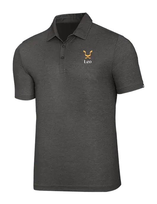 TravisMathew Black Heather Oceanside Polo w/Leo Logo