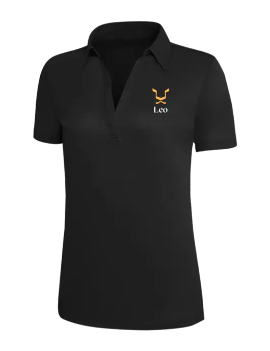 Black Silk Touch Womens Performance Polo w/Leo Logo