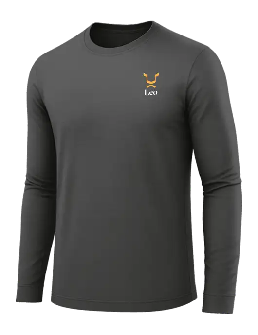 Long Sleeve Dark Grey PosiCharge Competitor Tee w/Leo Logo