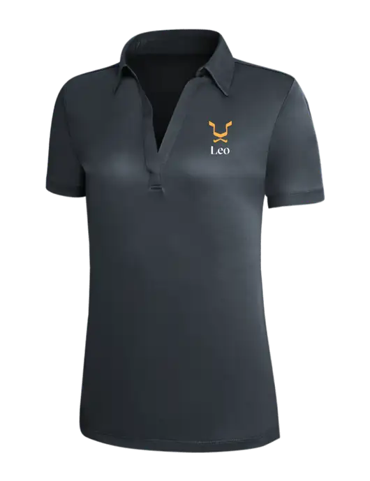 Dark Grey Silk Touch Womens Performance Polo w/Leo Logo
