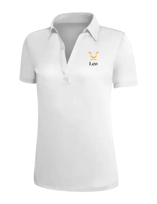 White Silk Touch Womens Performance Polo w/Leo Logo