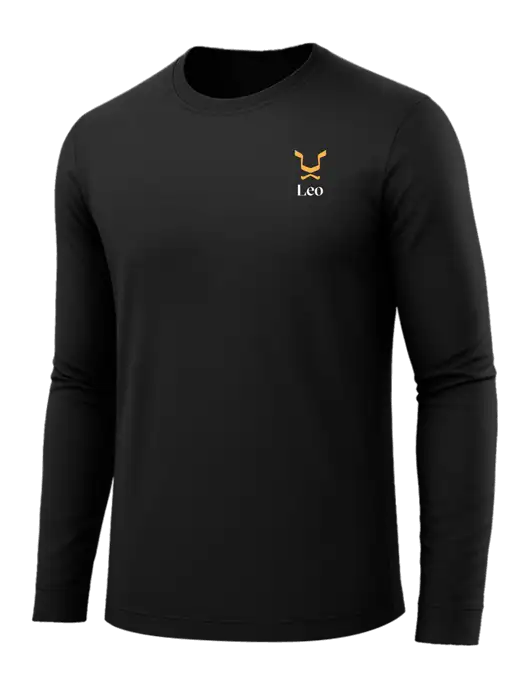Long Sleeve Black PosiCharge Competitor Tee w/Leo Logo