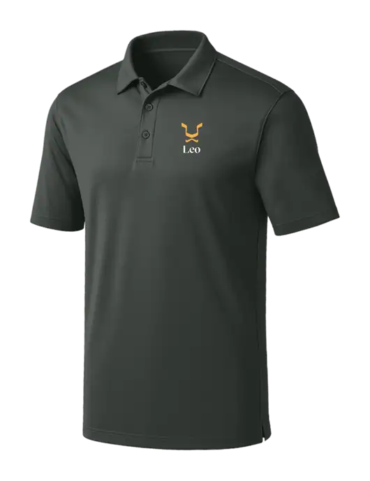 Dark Grey Silk Touch Performance Polo w/Leo Logo