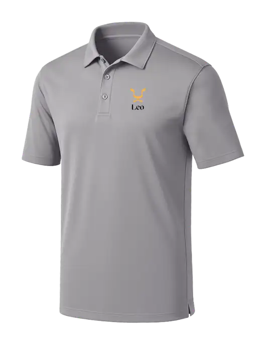 Light Grey Silk Touch Performance Polo w/Leo Logo