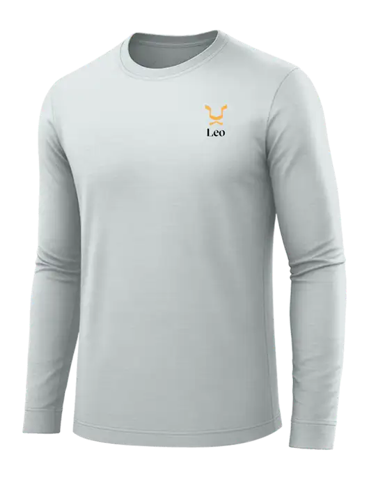 Long Sleeve Light Grey PosiCharge Competitor Tee w/Leo Logo
