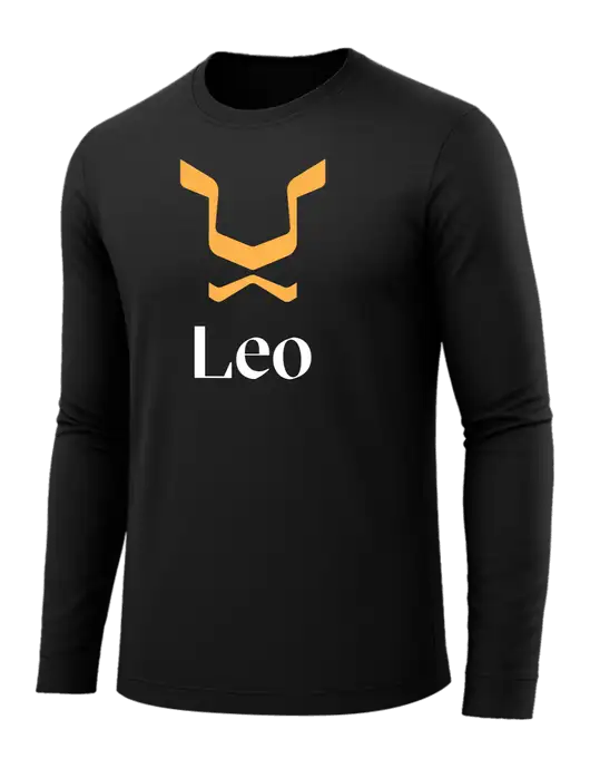Long Sleeve Black PosiCharge Competitor Tee w/Leo Logo