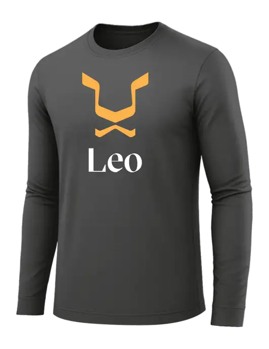 Long Sleeve Dark Grey PosiCharge Competitor Tee w/Leo Logo