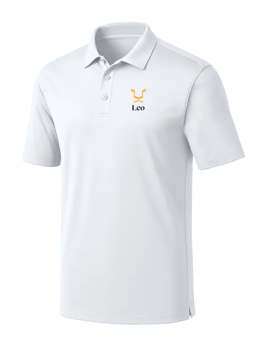 White Silk Touch Performance Polo w/Leo Logo