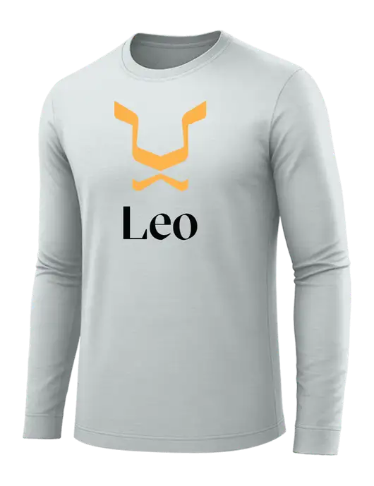 Long Sleeve Light Grey PosiCharge Competitor Tee w/Leo Logo