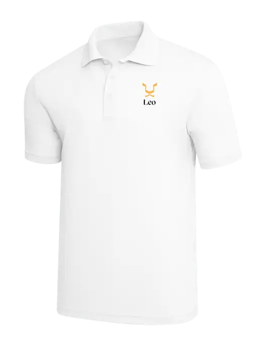 White PosiCharge RacerMesh Polo w/Leo Logo