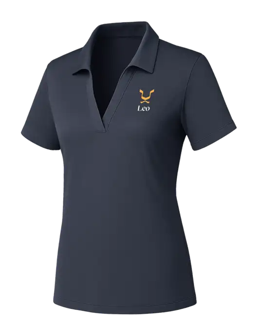 Womens Dark Grey PosiCharge RacerMesh Polo w/Leo Logo