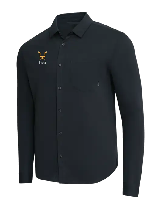 OGIO Black Extend Long Sleeve Button Up Shirt w/Leo Logo