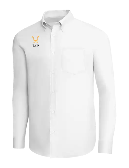 Brooks Brothers White Wrinkle-Free Stretch Pinpoint Shirt w/Leo Logo
