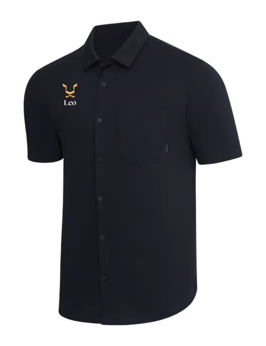 OGIO Black Extend Short Sleeve Button Up Shirt w/Leo Logo