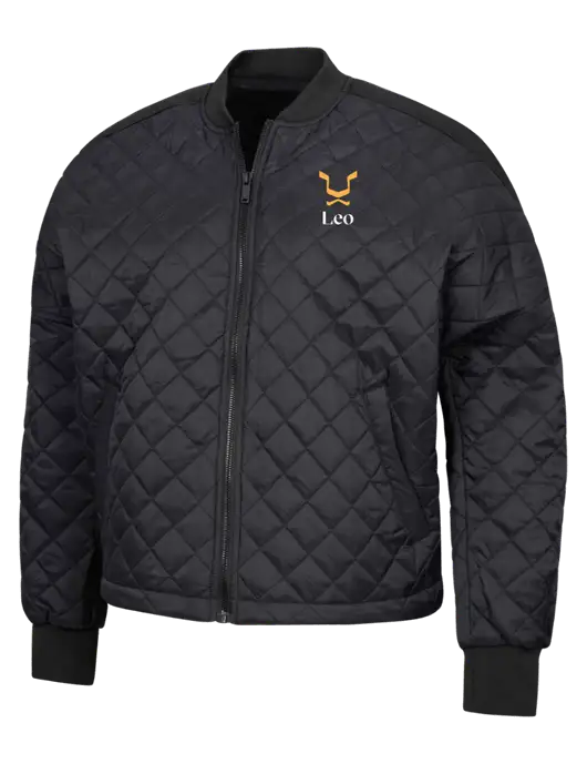 Mercer+Mettle Black Womens Boxy Quilted Jacket w/Leo Logo