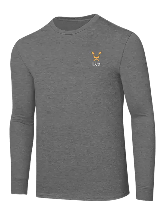 Core Blend Medium Grey Heather Long Sleeve Tee w/Leo Logo