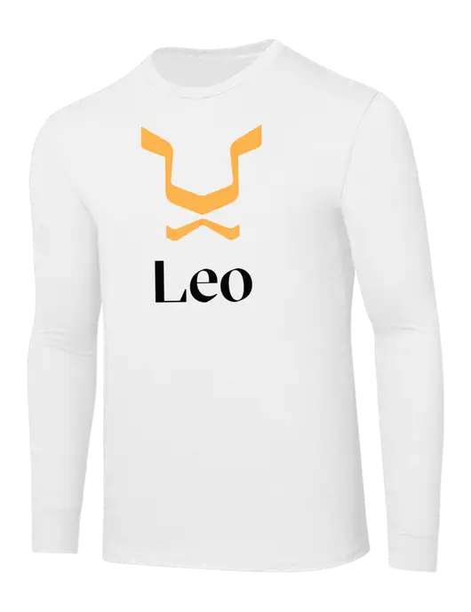 Core Blend White Long Sleeve Tee w/Leo Logo