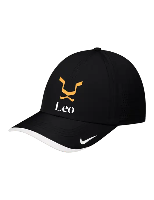 Nike Black/White Dri-FIT Perforated Performance Cap w/Leo Logo