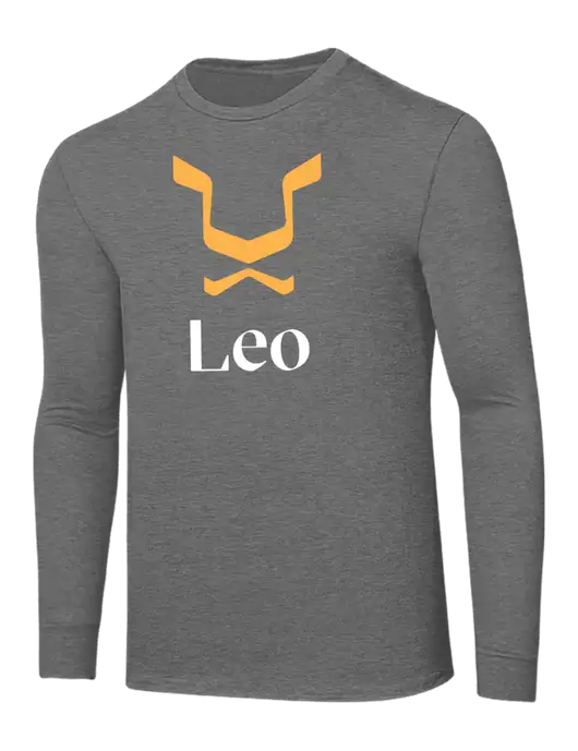 Core Blend Medium Grey Heather Long Sleeve Tee w/Leo Logo