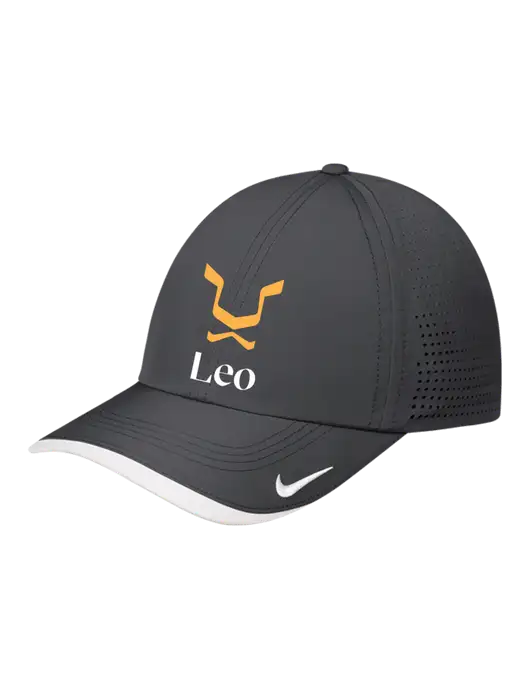 Nike Dark Grey/White Dri-FIT Perforated Performance Cap w/Leo Logo
