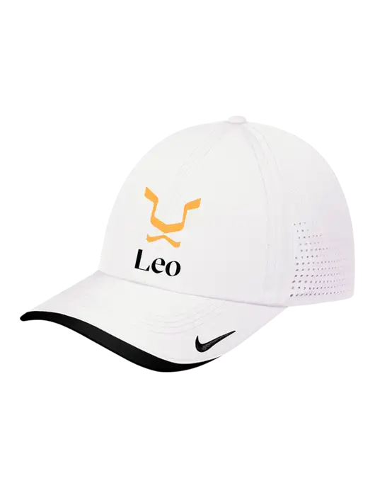 Nike White/Black Dri-FIT Perforated Performance Cap w/Leo Logo