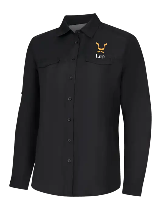 Womens Black Long Sleeve UV Daybreak Shirt w/Leo Logo