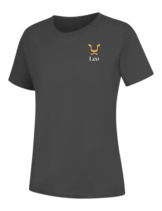 Womens Charcoal Core Blend Tee w/Leo Logo