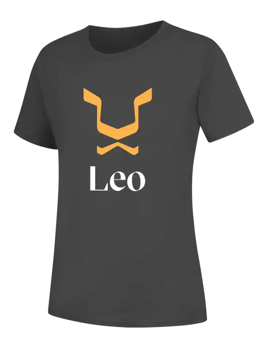 Womens Charcoal Core Blend Tee w/Leo Logo
