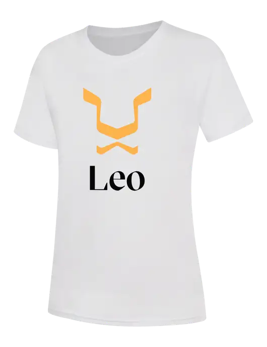 Womens White Core Blend Tee w/Leo Logo
