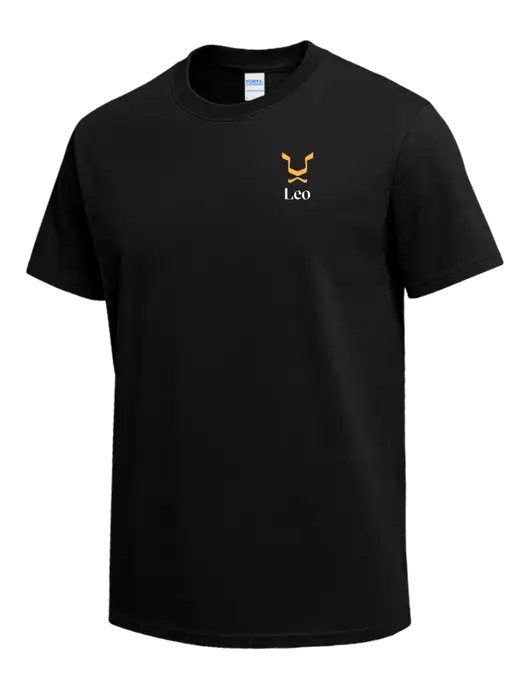 Black Heavyweight 6.1 oz T-Shirt w/Leo Logo