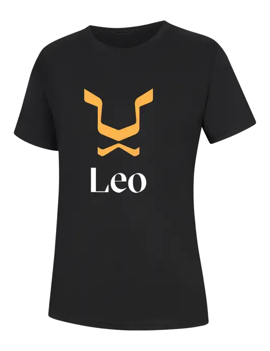 Womens Black Core Blend Tee w/Leo Logo