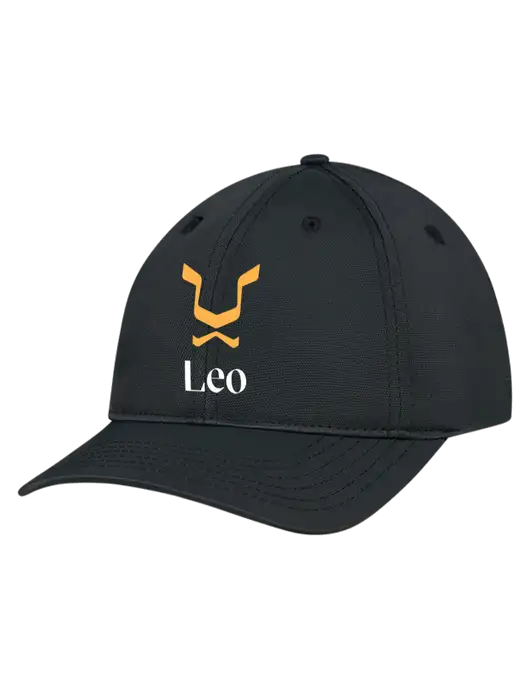 Black Nylon Twill Performance Cap w/Leo Logo