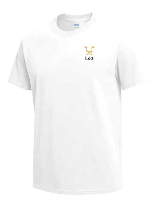 White Heavyweight 6.1 oz T-Shirt w/Leo Logo