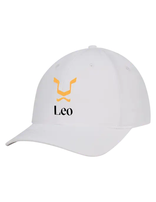White Nylon Twill Performance Cap w/Leo Logo