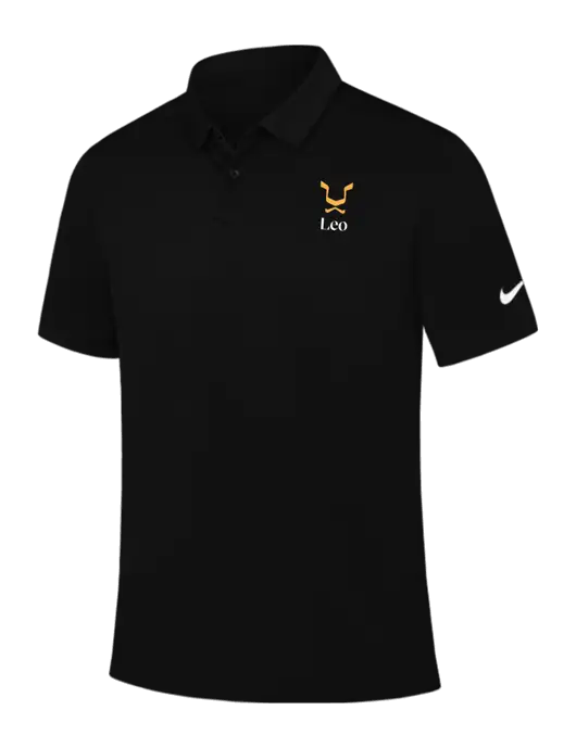 Nike Black Dry Essential Solid Polo w/Leo Logo