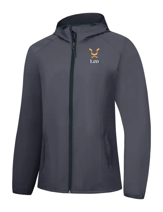 Womens Dark Grey Essential Rain Jacket w/Leo Logo