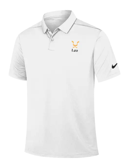 Nike White Dry Essential Solid Polo w/Leo Logo