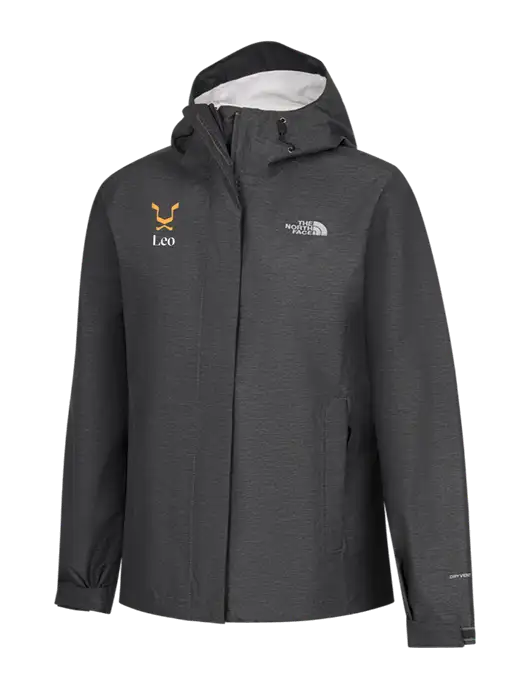 The North Face Womens Dark Grey Heather DryVent Rain Jacket w/Leo Logo
