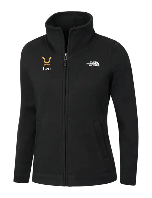 North Face Womens Black Heather Sweater Fleece Jacket w/Leo Logo