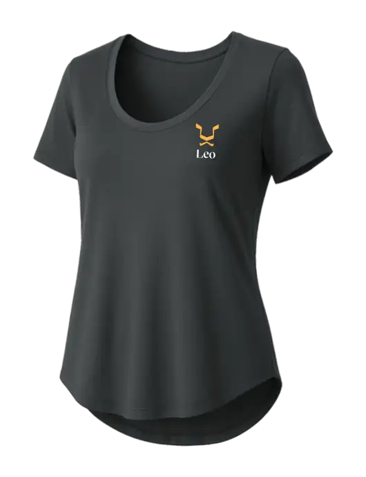 Mercer+Mettle Womens Dark Grey Stretch Jersey Relaxed Scoop w/Leo Logo