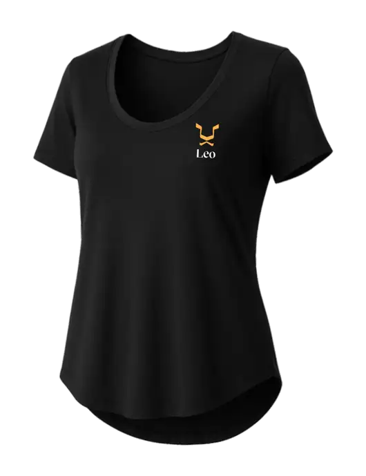 Mercer+Mettle Womens Black Stretch Jersey Relaxed Scoop w/Leo Logo