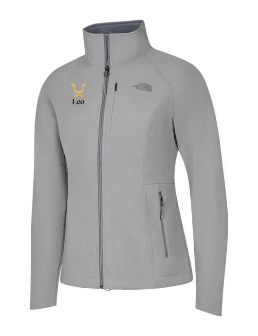 North Face Womens Light Grey Heather Apex Barrier Soft Shell Jacket  w/Leo Logo