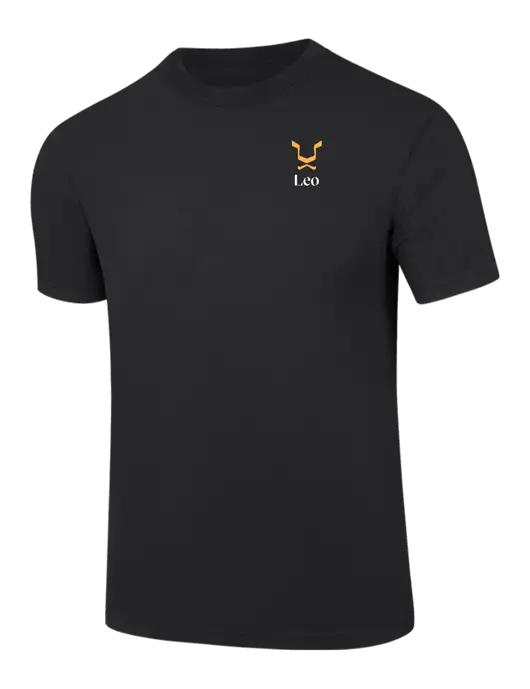 Comfort Colors 6.1 oz Black Heavyweight Ring Spun T-Shirt w/Leo Logo