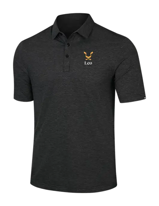 TravisMathew Black Heather Sunnyvale Polo w/Leo Logo