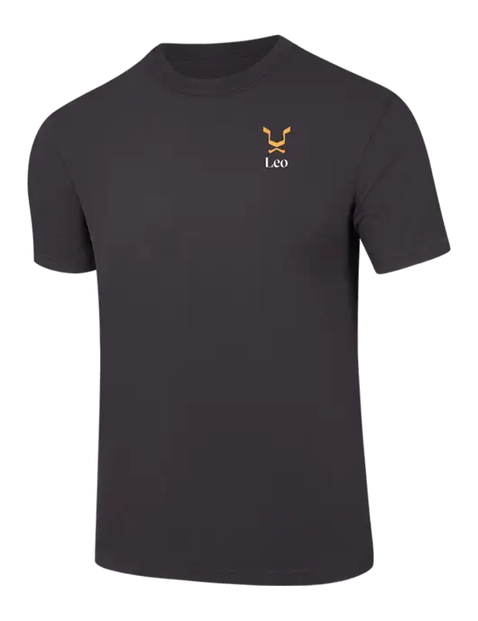 Comfort Colors 6.1 oz Dark Grey Heavyweight Ring Spun T-Shirt w/Leo Logo
