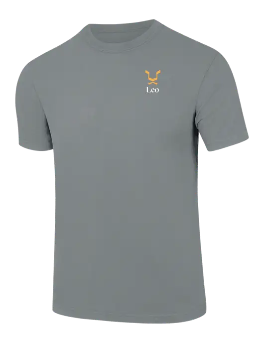 Comfort Colors 6.1 oz Medium Grey Heavyweight Ring Spun T-Shirt w/Leo Logo